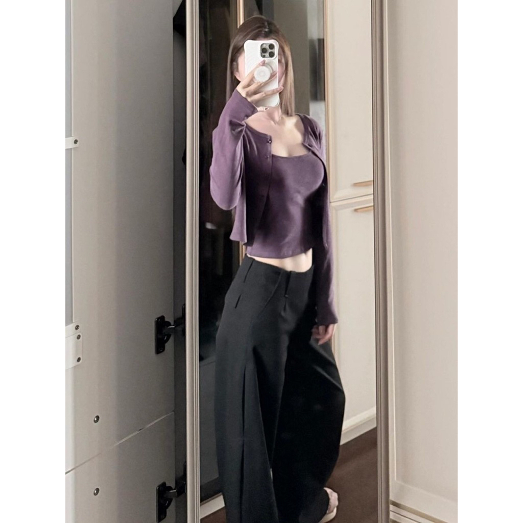 Set Áo Hai Lớp Tím Co Giãn – Basic Nhưng Siêu Sang 🍇