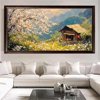 Tranh Treo Tường Khung Vintage Bản 5cm Hình Phong Cảnh Tây Bắc BH189 - Tranh Decor Phòng Khách, Phòng Ngủ, Homestay