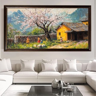 Tranh Treo Tường Khung Vintage Bản 5cm Hình Phong Cảnh Tây Bắc BH189 - Tranh Decor Phòng Khách, Phòng Ngủ, Homestay