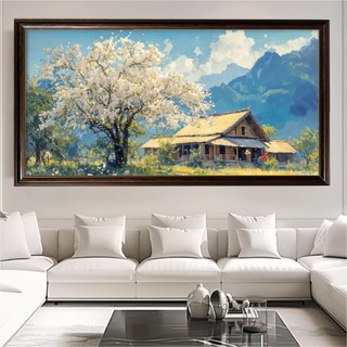 Tranh Treo Tường Khung Vintage Bản 5cm Hình Phong Cảnh Tây Bắc BH189 - Tranh Decor Phòng Khách, Phòng Ngủ, Homestay