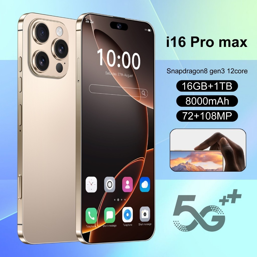 【COD】Smartphone i16 Pro Max 16G Ram 16GB+1TB 8000mAh Battery 5G 108MP ...