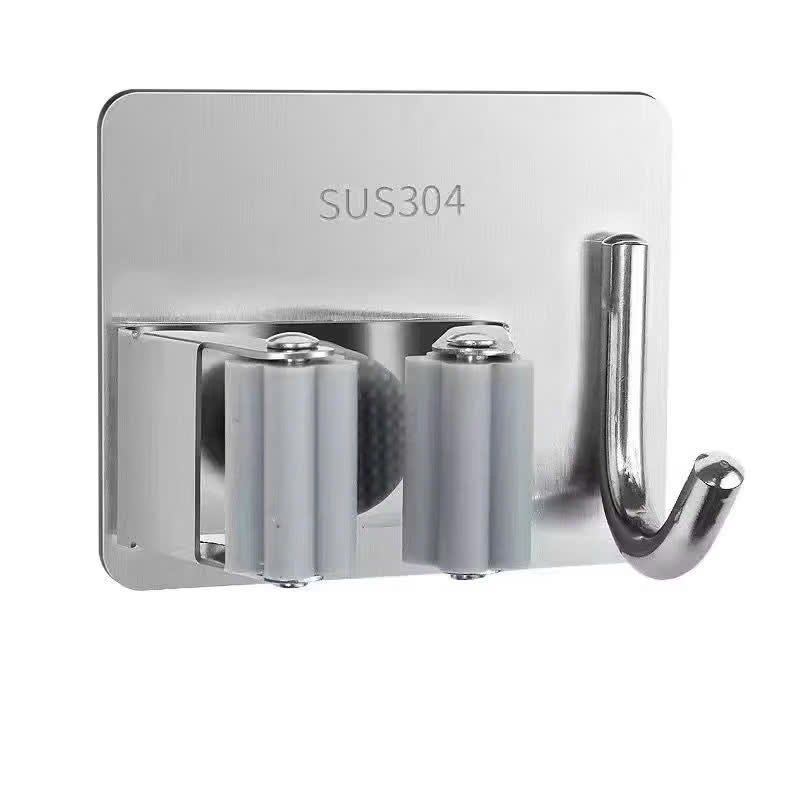 Móc Inox Kẹp Cây Lau Nhà, Móc Treo Chổi