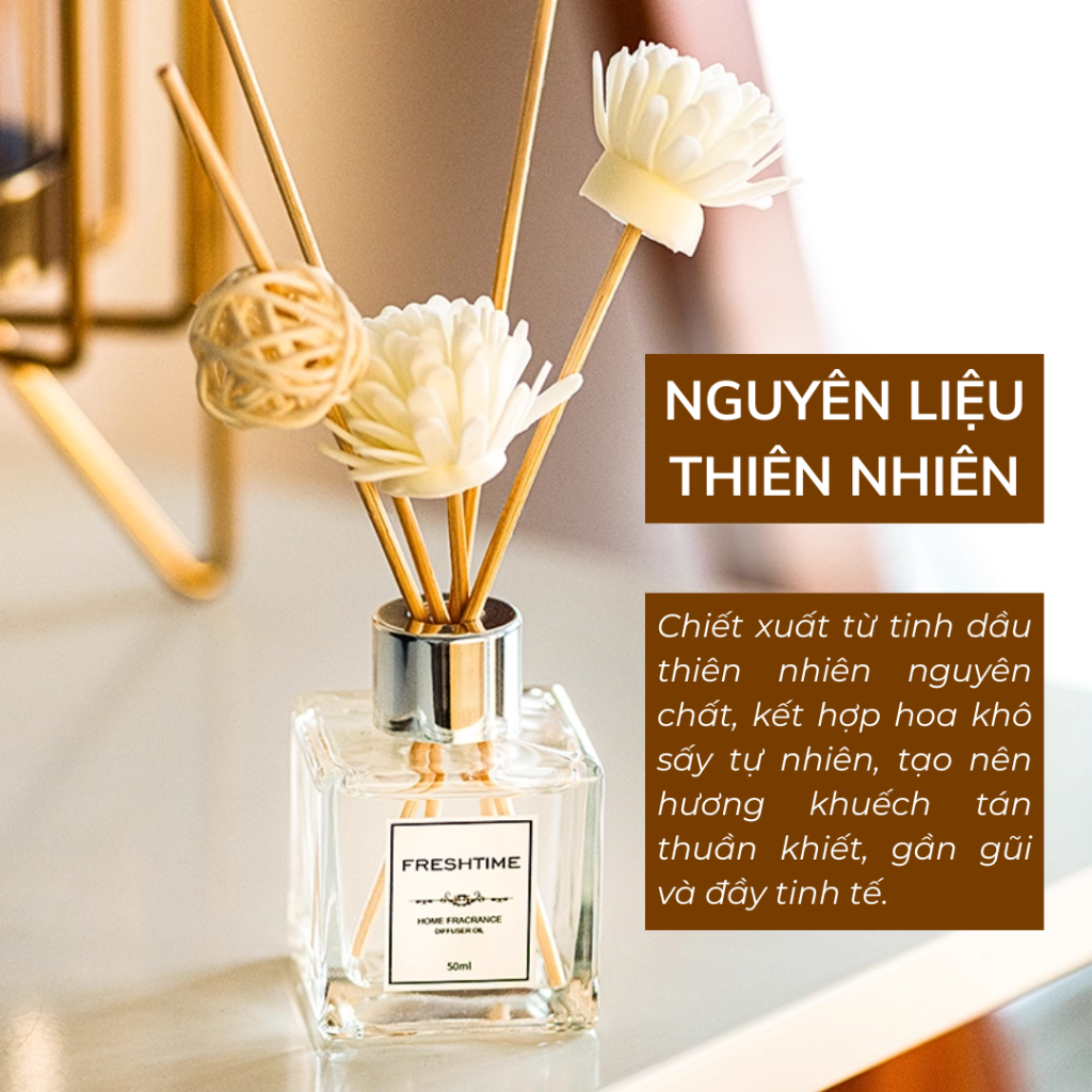 Lọ Khuếch Tán Nước Hoa Thơm Phòng Thiên Nhiên Để Phòng Khử Mùi Phòng Tắm 50ML KT01