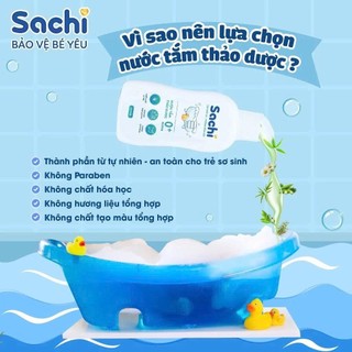 Nước Tắm Thảo Dược SACHI Ngăn Ngừa Rôm Sảy, Làm Ấm Hỗ Trợ Ngăn Cảm Cúm, Cảm Lạnh Cho Bé Lọ 250ml