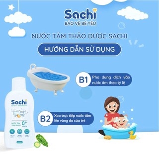 Nước Tắm Thảo Dược SACHI Ngăn Ngừa Rôm Sảy, Làm Ấm Hỗ Trợ Ngăn Cảm Cúm, Cảm Lạnh Cho Bé Lọ 250ml