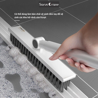 Chổi Cọ Sàn Nhà Tắm Làm Sạch Góc Kẽ Sâu với Đầu Chổi Chữ V Kèm Gạt Nước 2in1