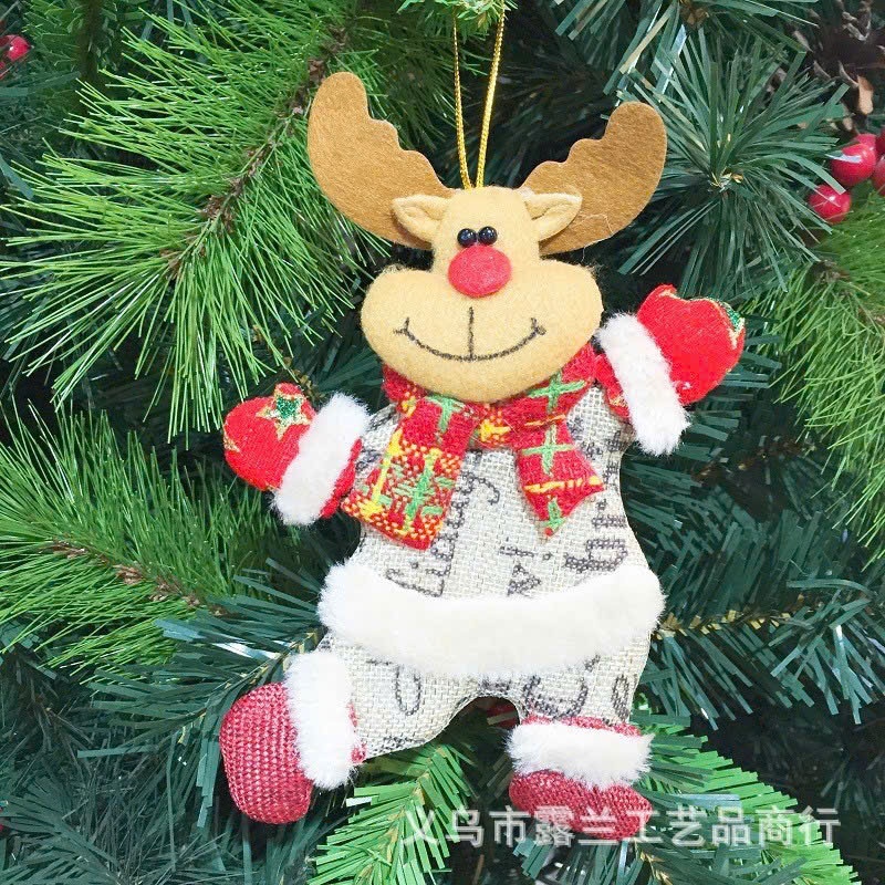 Thú bông tuần lộc treo cửa, treo cây thông Noel, tuần lộc, trang trí quán cafe