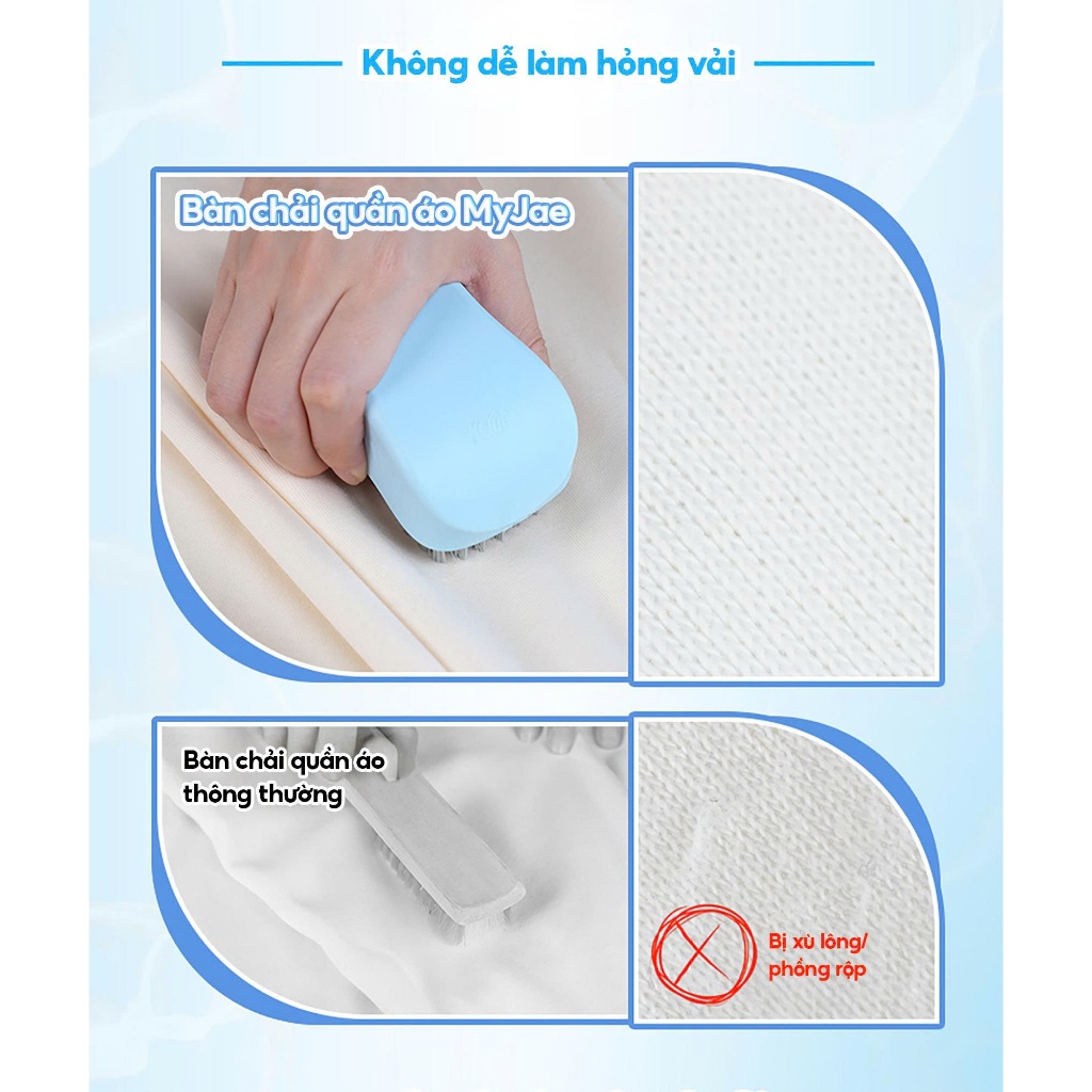 [Võ Hà Linh x MyJae] COMBO 3 Bàn chải đa năng, bàn chải quần áo Ag+ MyJae Kháng khuẩn nhiều công năng