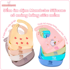 Yếm Ăn Dặm Mumbebe Tootie Silicone Có Màng Hứng Siêu Mềm, Yếm Ăn Dặm Nhiều Màu An Toàn Cho Bé