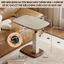 Bàn xoay 360 độ mặt da điều chỉnh chiều cao 55–77cm, bàn phụ sofa nâng hạ linh hoạt, di động tiện lợi