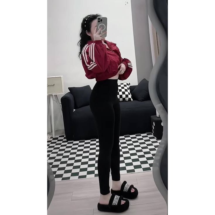 Quần Legging Cạp Cao Thêu Chữ Có 2 Túi Trước ,Gân Mông Tôn Dáng mã 699