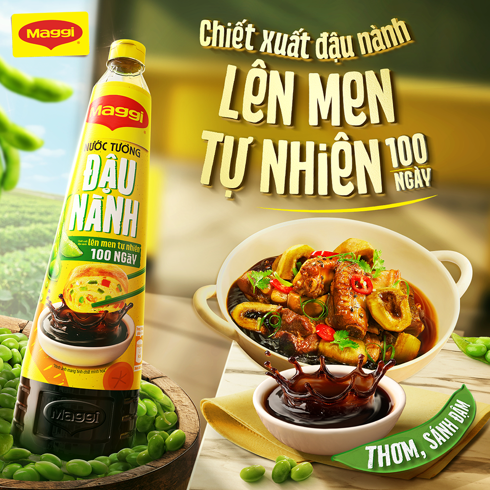 Nước Tương Đậu Nành MAGGI chai 700ml - Thơm, sánh đậm từ chiết xuất đậu nành lên men tự nhiên 100 ngày