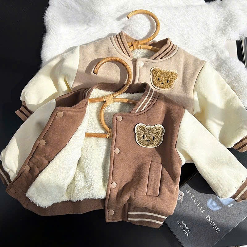 ÁO KHOÁC BOMBER CÓ TÚI MẶT GẤU