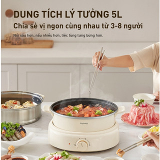 [Kèm khay nướng] Nồi lẩu điện đa năng Joyoung JHP-525 - Dung tích 5L - Hấp lẩu nướng 3 in 1 - Công suất 1600W