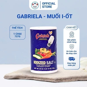 Muối Tinh Luyện - Gabiiela Iodized Salt - 737g – Bổ Sung I-ốt, Hạt Trắng Mịn, Dùng Đa Dụng