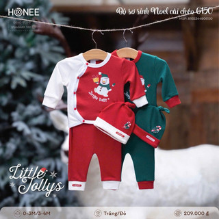 Bộ sơ sinh noel cài chéo honee