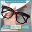 Kính mắt râm mát nữ nam chữ V mắt kính không độ giả cận chống tia UV phong cách Ulzzang thay được tròng cận ABICA 017