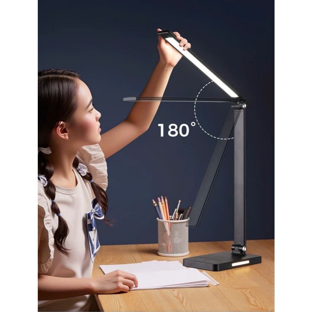 Đèn Bàn Học Đèn Chống Cận Thị GongYi Điều Khiển Cám Ứng 3 Mức Ánh Sáng Sạc Điện Thoại Không Dây
