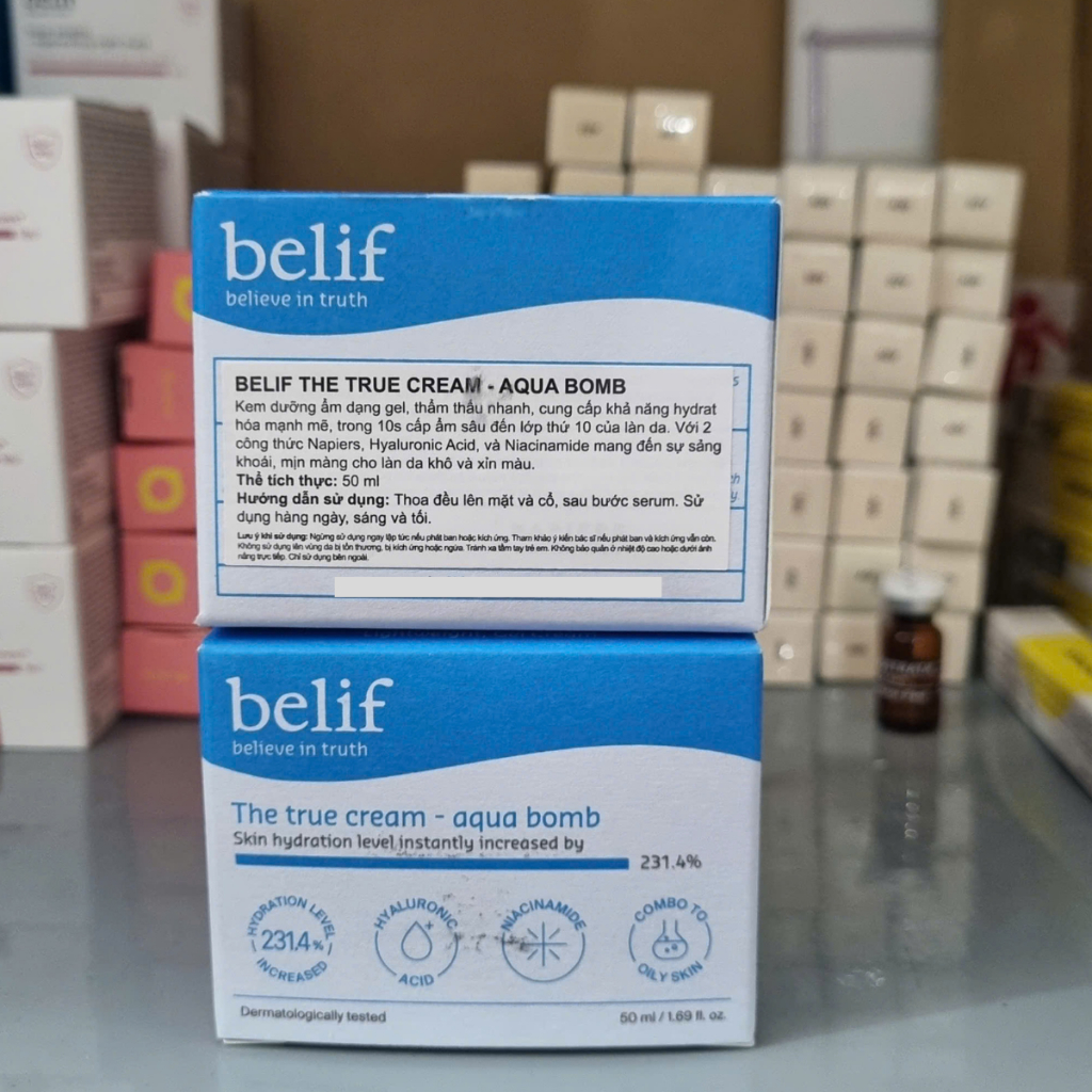 Kem Dưỡng Ẩm, Dịu Da Belif The True Cream Moisturizing /Aqua Bomb 25ml/50ml