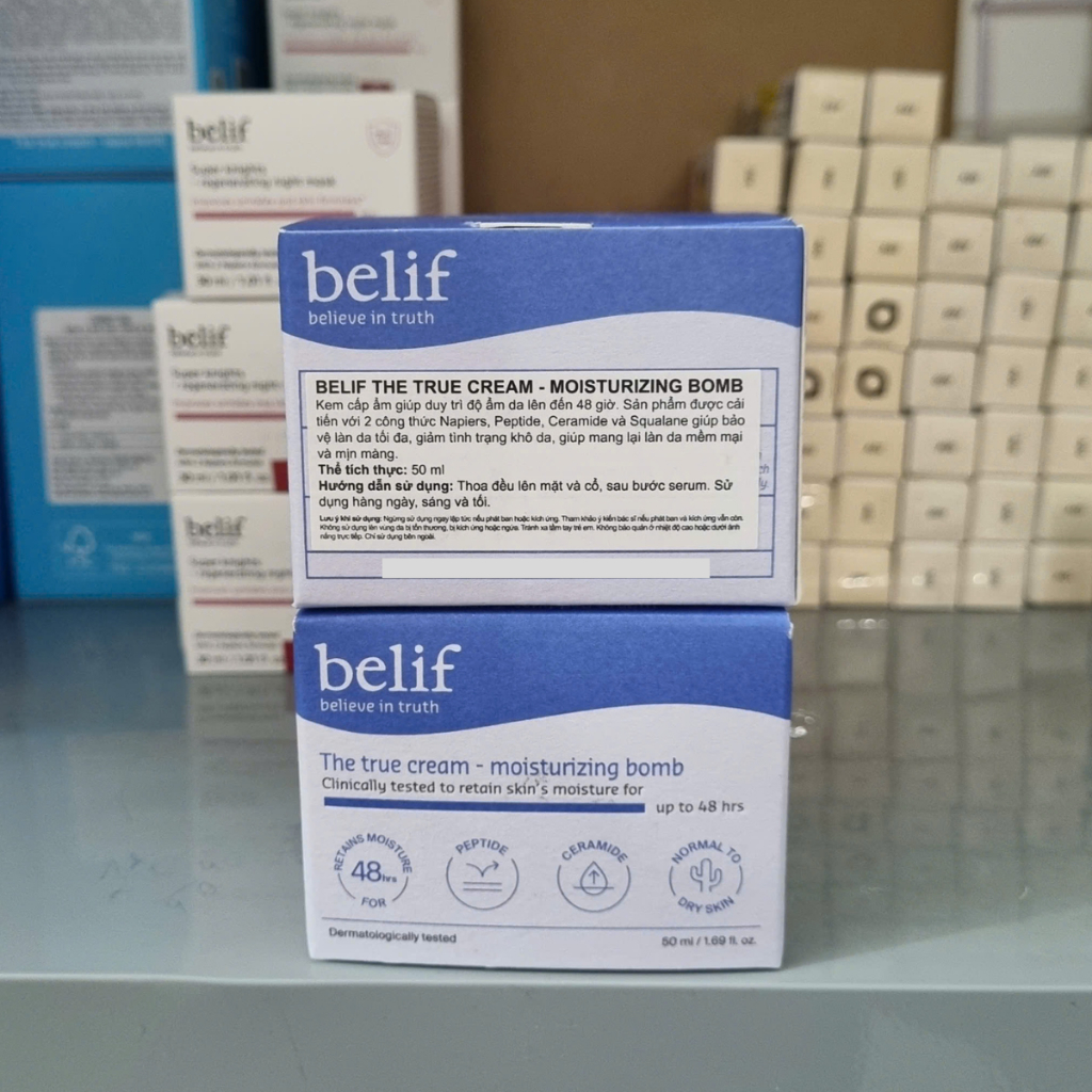 Kem Dưỡng Ẩm, Dịu Da Belif The True Cream Moisturizing /Aqua Bomb 25ml/50ml