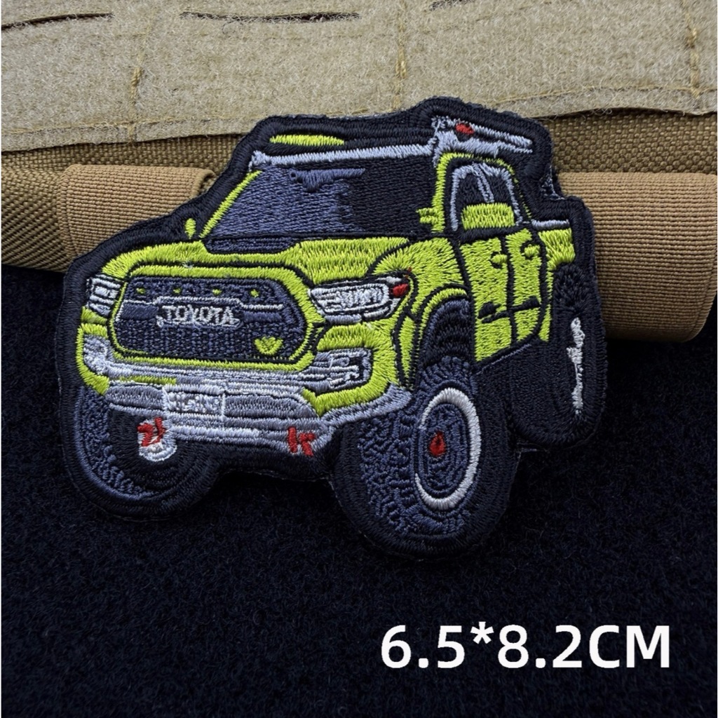 Bộ patch_velcro thêu hình xe offroad dán ba lô_quần áo_túi xách