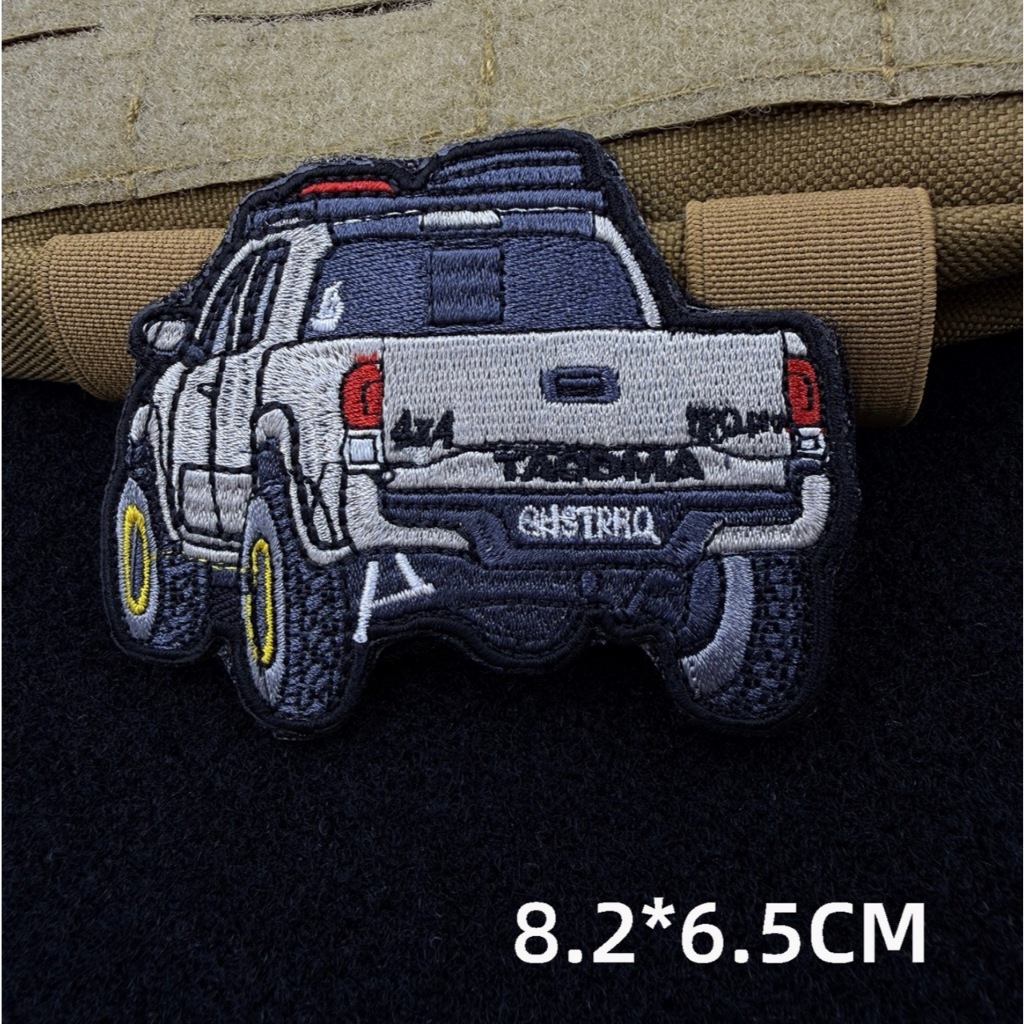 Bộ patch_velcro thêu hình xe offroad dán ba lô_quần áo_túi xách