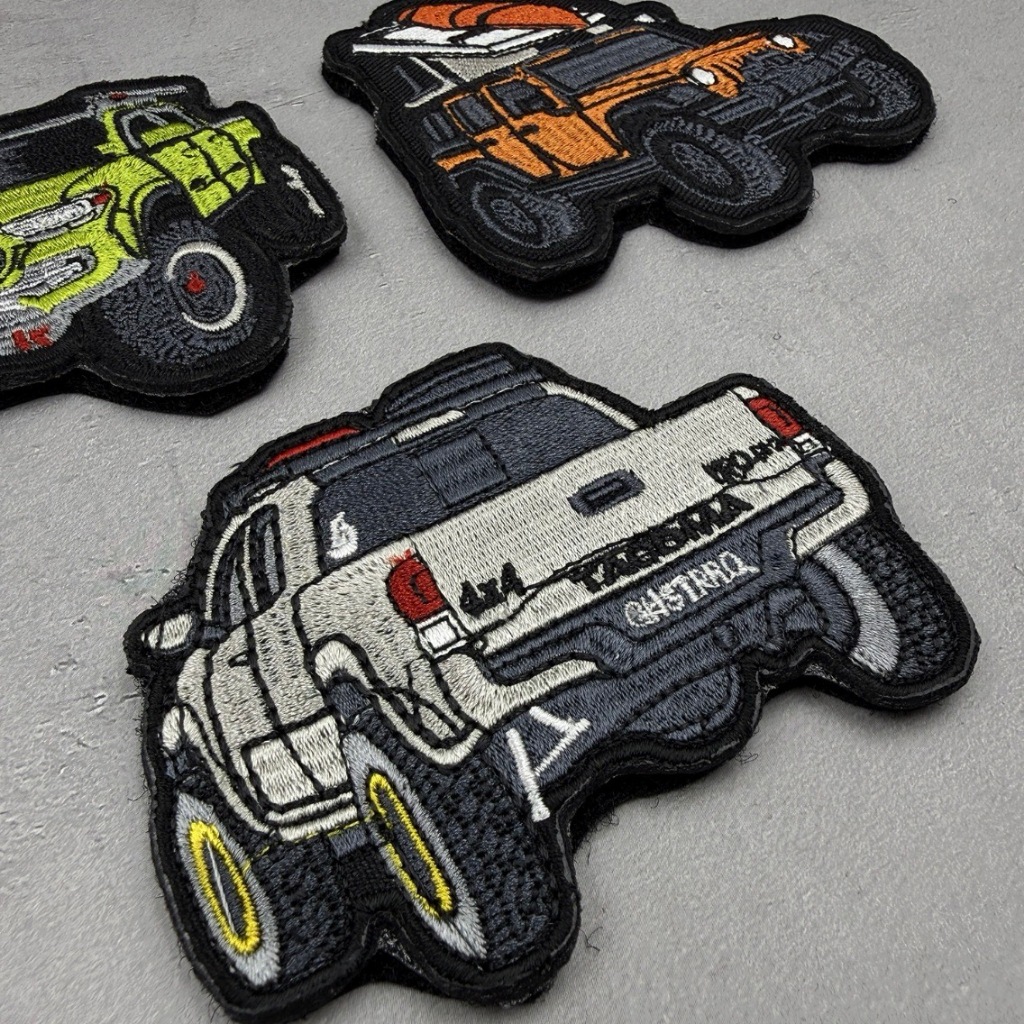 Bộ patch_velcro thêu hình xe offroad dán ba lô_quần áo_túi xách