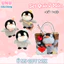 Gấu Bông Chim Cánh Cụt 25cm, 3 Màu Đáng Yêu Đội Mũ, Lông Kim Chồn Mượt
