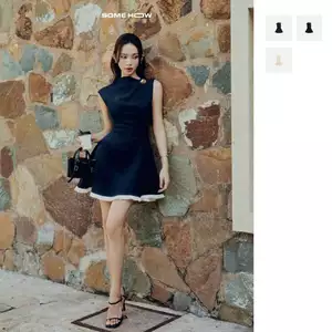 Đầm Ngắn Sleeveless Pleated Hem Detail , Chất Vải Cotton Hàn Thoải Mái ,WDN141, SOME HOW STORE