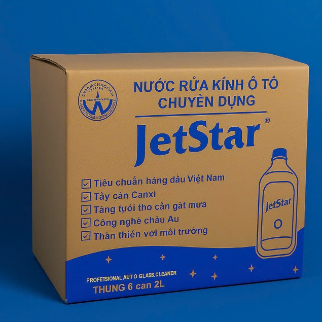 [Giảm Giá] NƯỚC RỬA KÍNH Ô TÔ CHUYÊN DỤNG - 2 CAN 2 LÍT CHÍNH HÃNG JETSTAR