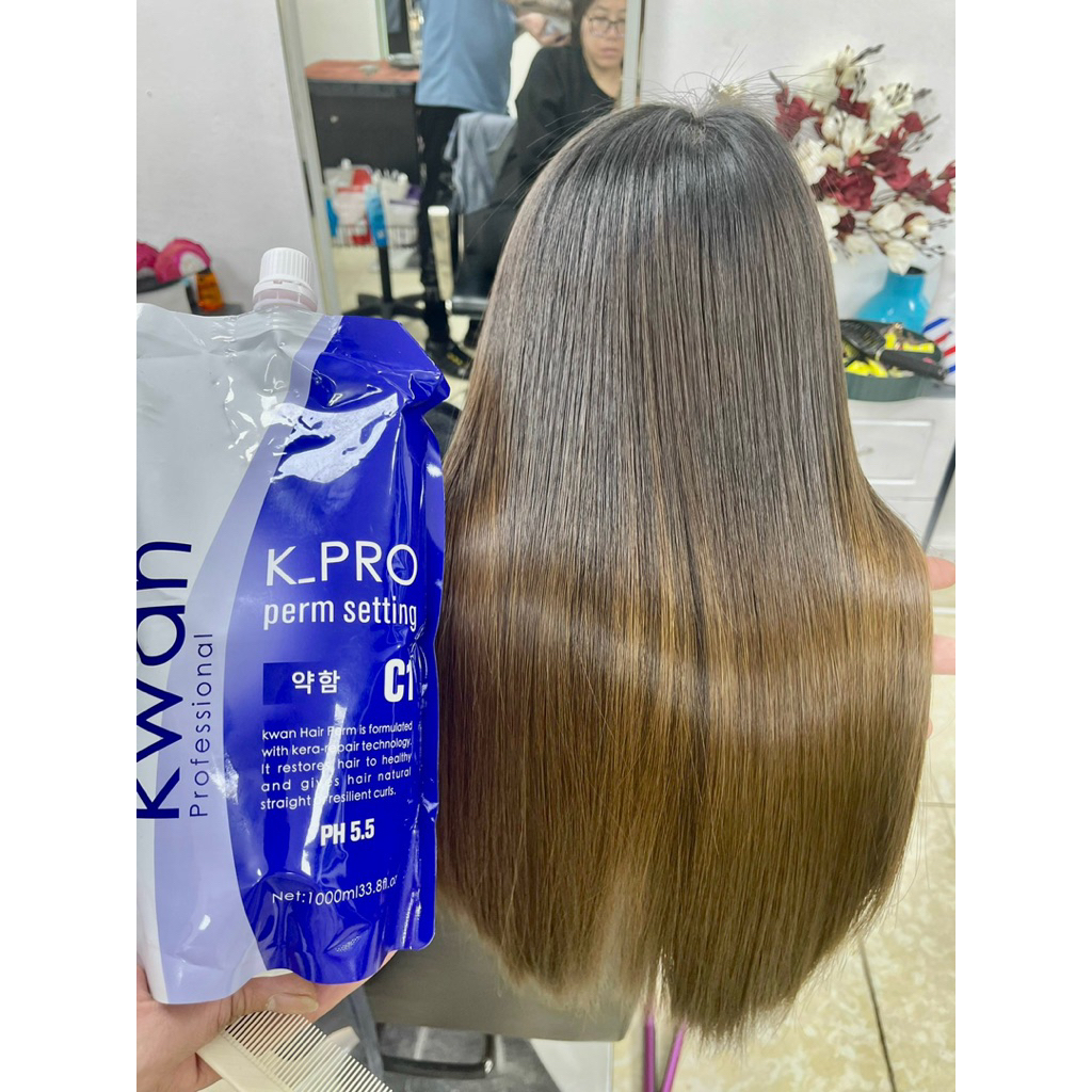 Kwan Kpro Thuốc Uốn/ Duỗi Kwan Hàn Quốc 1000ml Mùi Thơm Dâu Tây An Toàn Hiệu Quả Cho Mái Tóc Xuất Xứ Korea