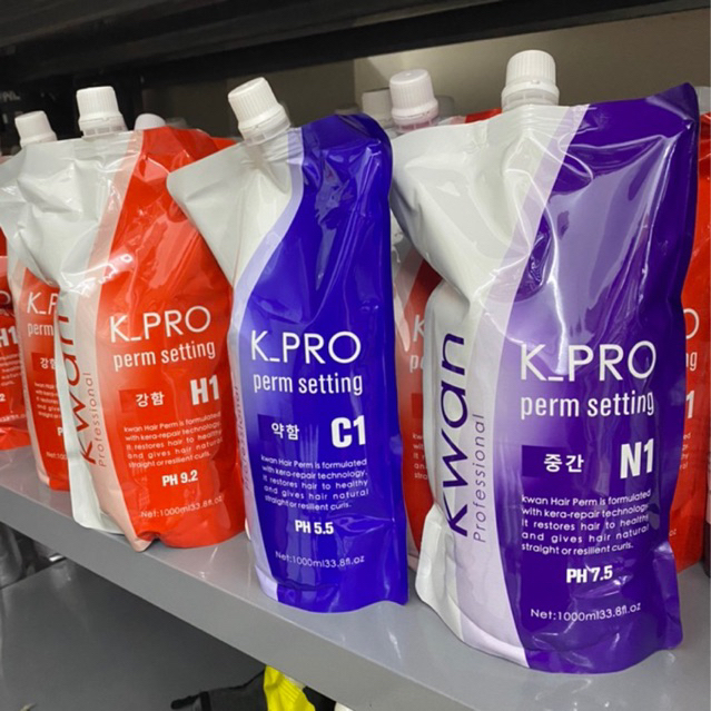 Kwan Kpro Thuốc Uốn/ Duỗi Kwan Hàn Quốc 1000ml Mùi Thơm Dâu Tây An Toàn Hiệu Quả Cho Mái Tóc Xuất Xứ Korea