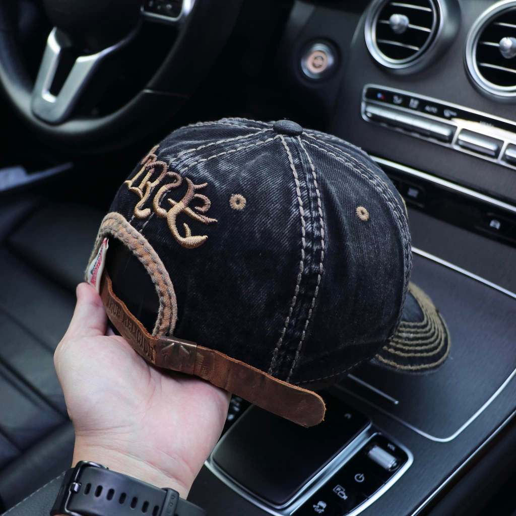 Nón kết, mũ lưỡi trai Địa da phối vải jeans dày đẹp form chuẩn thời trang (Ảnh thật)