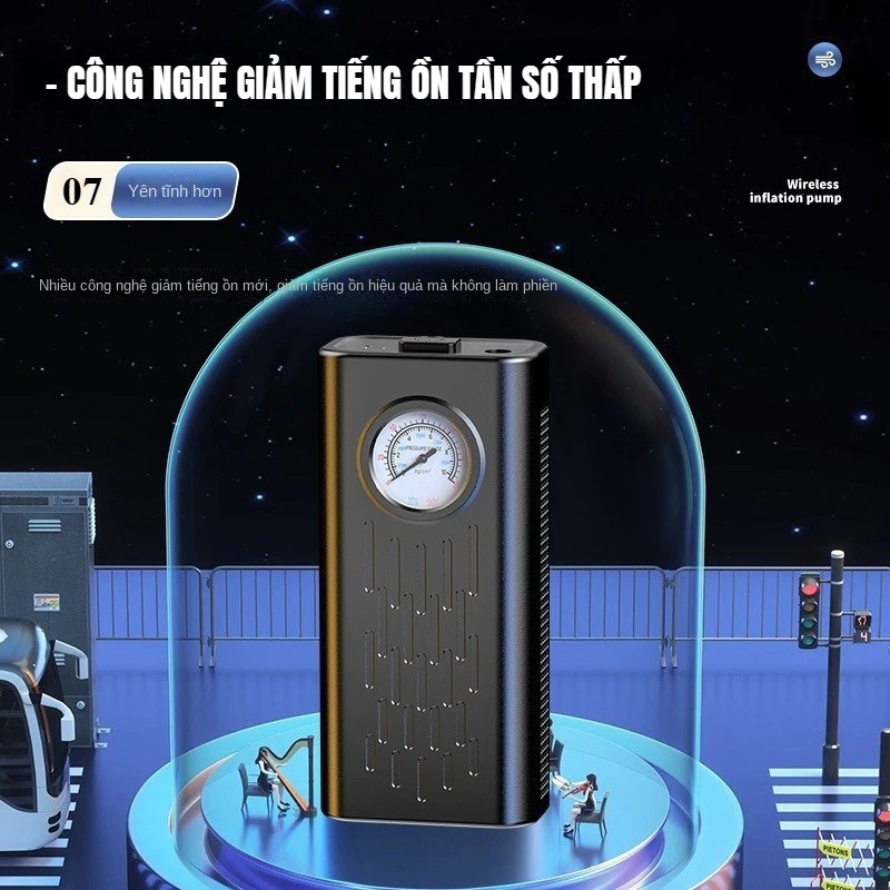Thiết Kế Của Bơm Lốp Mini Di Động Dùng Pin Sạcho Ô Tô