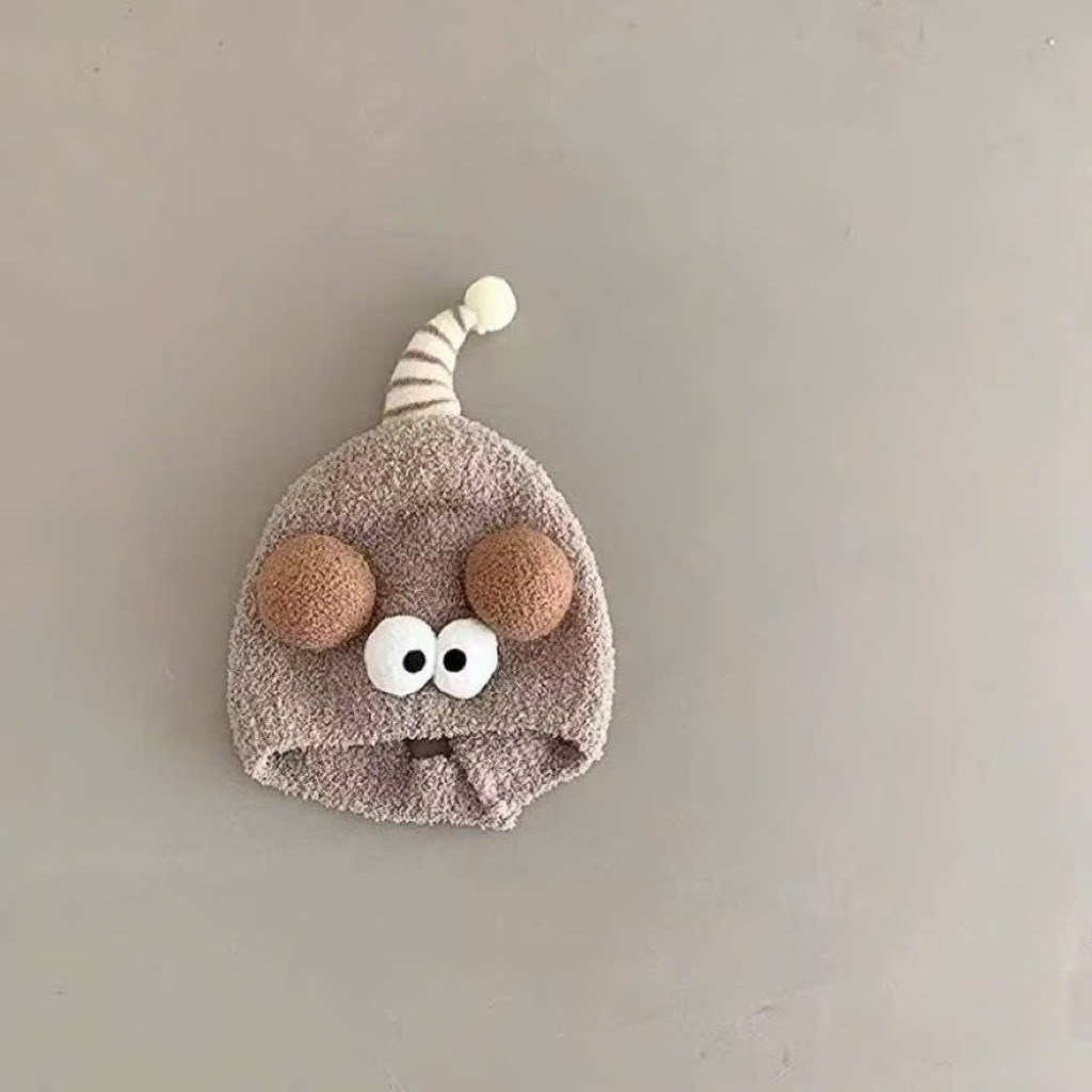 Mũ mắt lồi 2 quả bông tai thú đáng yêu cho bé