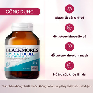[CHÍNH HÃNG] Viên uống dầu cá Blackmores Omega Double 90 viên hỗ trợ trí não và sức khoẻ tim mạch
