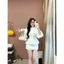 Áo sơ mi Hari Xếp Ly Trước Viền Bèo Chun Eo Tay Bồng Cúc Dọc Áo Công Sở Thanh Lịch Cinched Waist