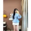 Áo sơ mi Hari Xếp Ly Trước Viền Bèo Chun Eo Tay Bồng Cúc Dọc Áo Công Sở Thanh Lịch Cinched Waist