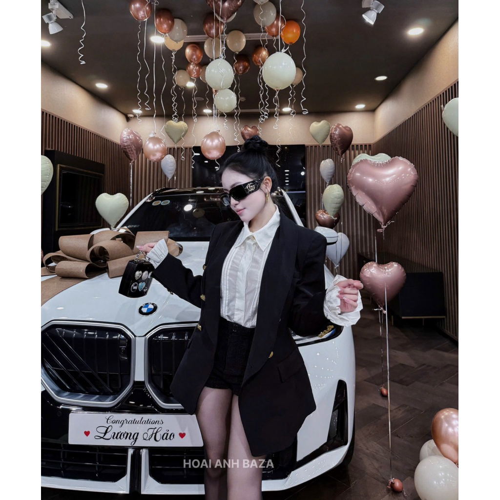 Áo vest khuy đồng phối Sơ mi tay bèo