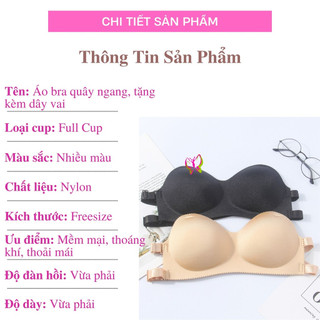 Áo bra nữ su cúp ngang không dây liền mảnh, thông khí, mỏng nhẹ, chống trượt A03