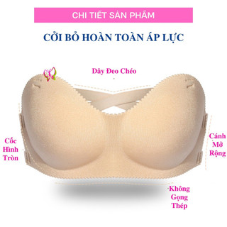 Áo bra nữ su cúp ngang không dây liền mảnh, thông khí, mỏng nhẹ, chống trượt A03
