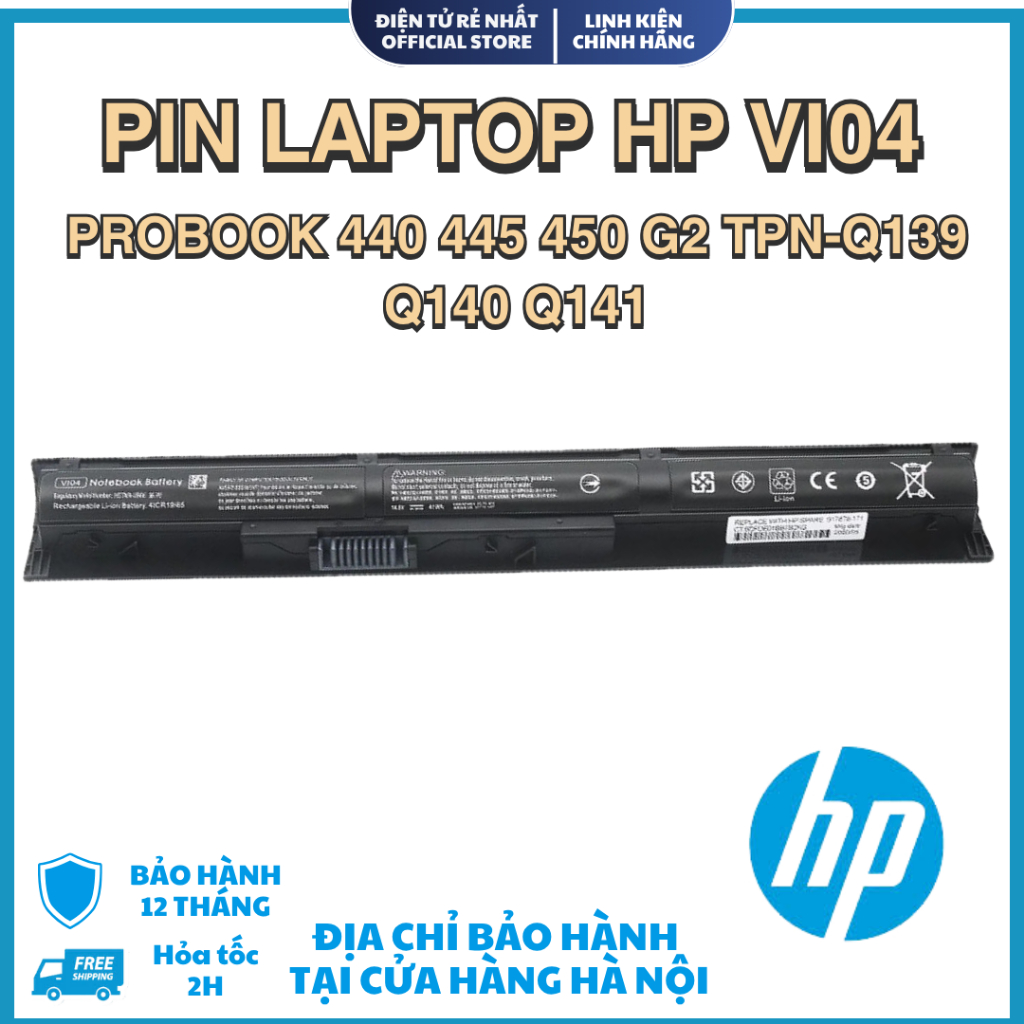 Pin HP ProBook 440 G2 445 G2 450 G2 455 G2 Vi04 BH 12 tháng