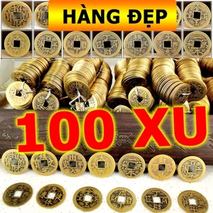 COMBO 100 Đồng xu cổ âm dương chiêu tài lộc hút may mắn