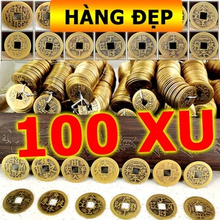 Đồng Xu Ngũ Đế Phong Thuỷ Combo Túi 100 Xu Cổ Âm Dương
