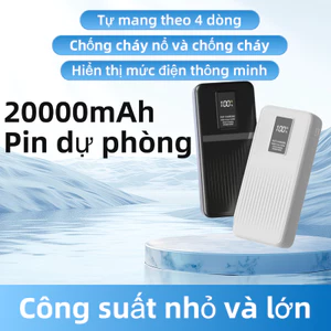 pin dự phòng Sạc nhanh 22.5W | Pin dung lượng lớn 20000mAh hai dòng, màn hình kỹ thuật số LED