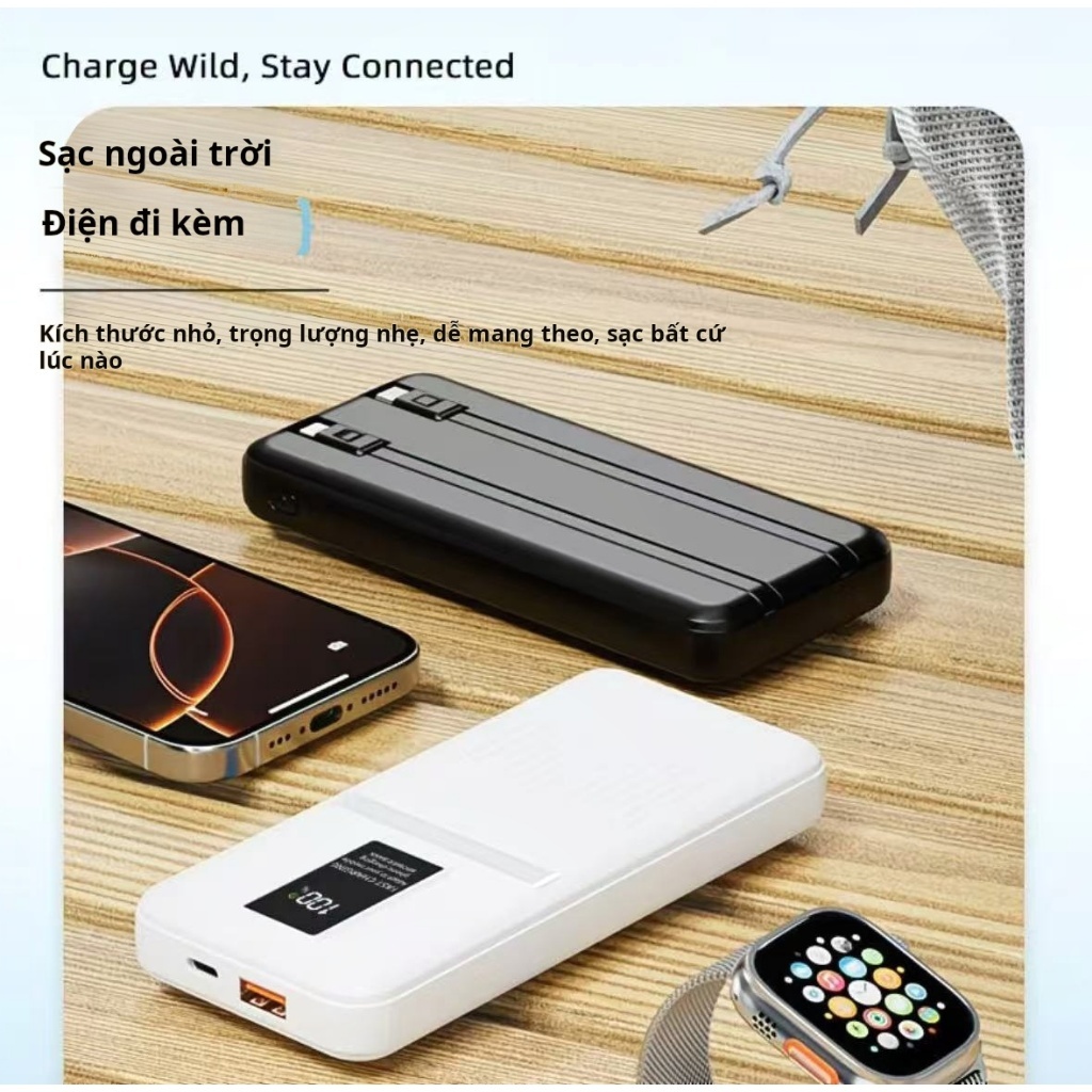 pin dự phòng Sạc nhanh 22.5W | Pin dung lượng lớn 20000mAh hai dòng, màn hình kỹ thuật số LED