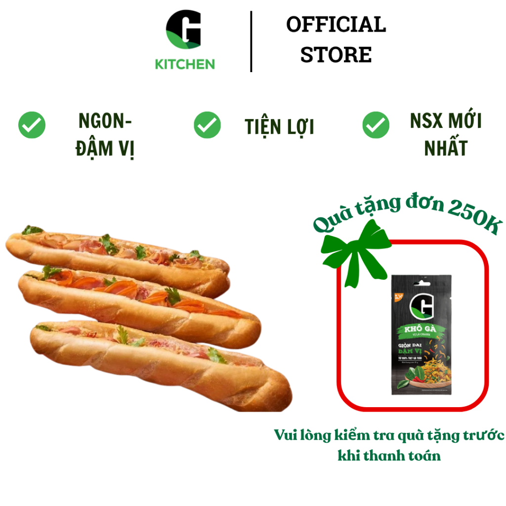 Bánh mì đông túi G Kitchen 105g ( 1 túi/3 cây) [Giao nội thánh HCM]