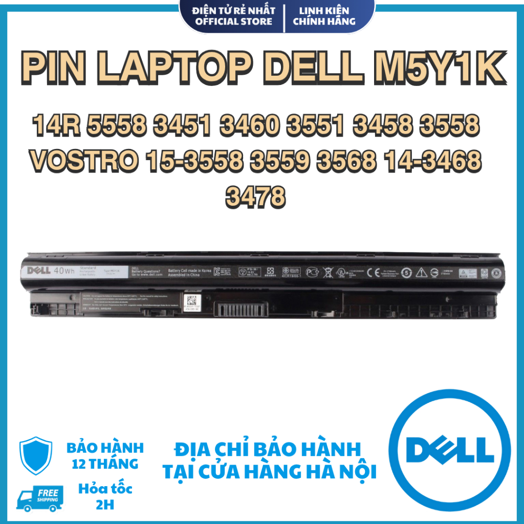 Pin Dell M5Y1K Inspiron 3451 3452 3458 3462 3465 3467 3552 3558 3559 3565 BH 12 Tháng
