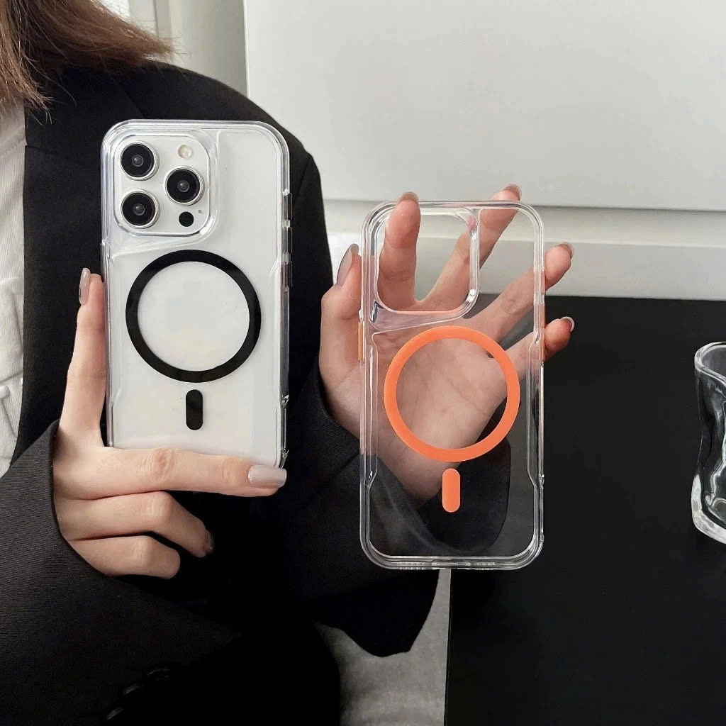 Ốp Likgus Candy trong suốt hỗ trợ sạc không dây chống ố vàng cho IPhone 12 13 14 15 16Promax Pro