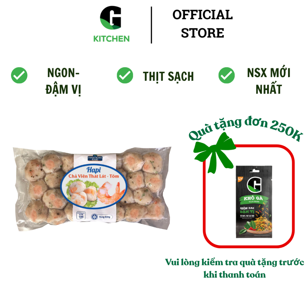Chả viên thát lát tôm ĐL G Kitchen 500g [Giao nội thành HCM]
